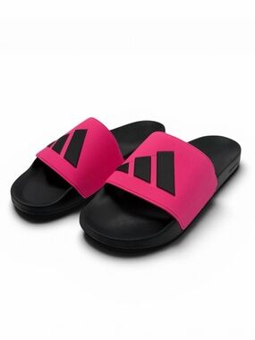 Adidas Men's Adilette Shower Shoes Slip On Slide Sandals 16 New Black Pink